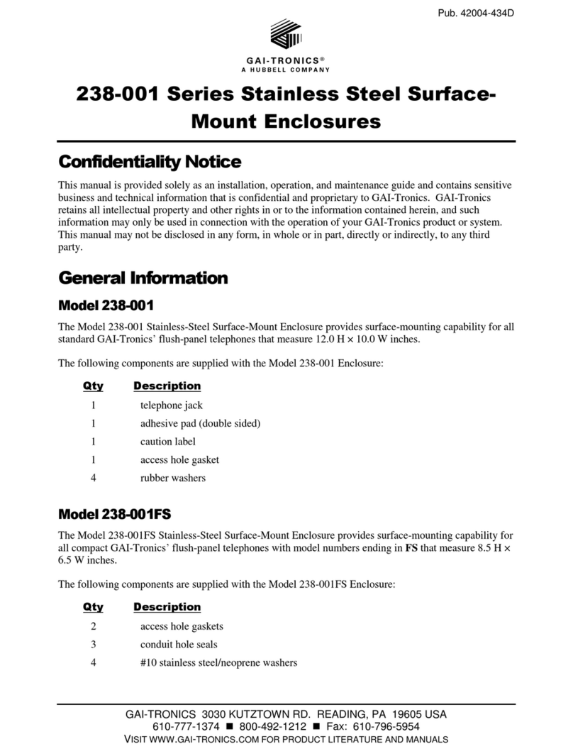 Hubbell GAI-TRONICS 238-001 Series User manual