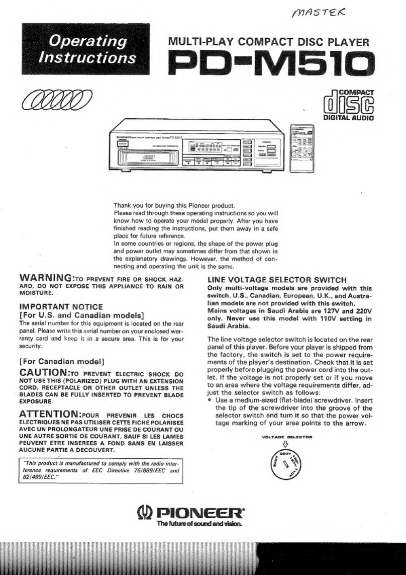 Pioneer PD-M510 User manual