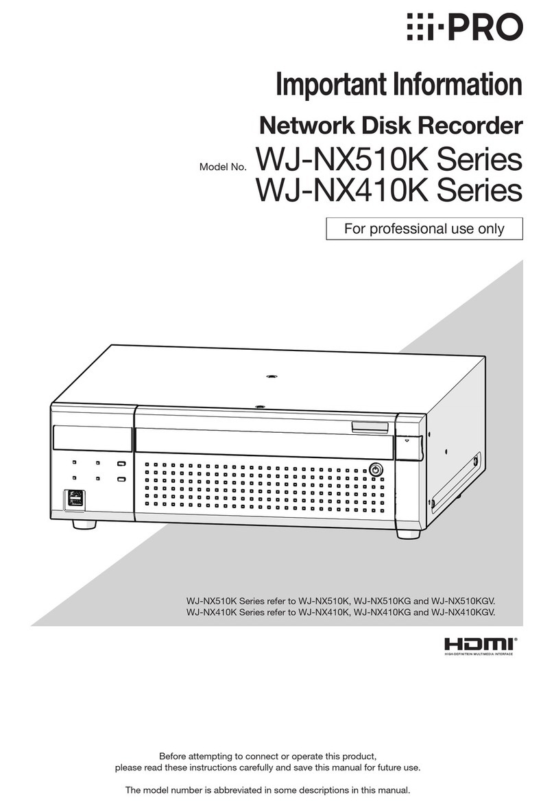 i-PRO WJ-NX510K Series Important information