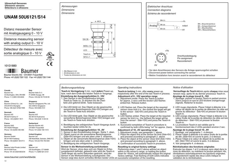 Baumer UNAM 50U6121/S14 operating instructions