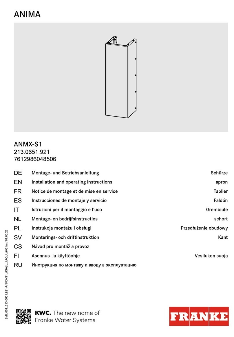 KWC FRANKE ANIMA ANMX-S1 Installation and operating instructions KWC FRANKE ANIMA ANMX-S1 Installation and operating instructions