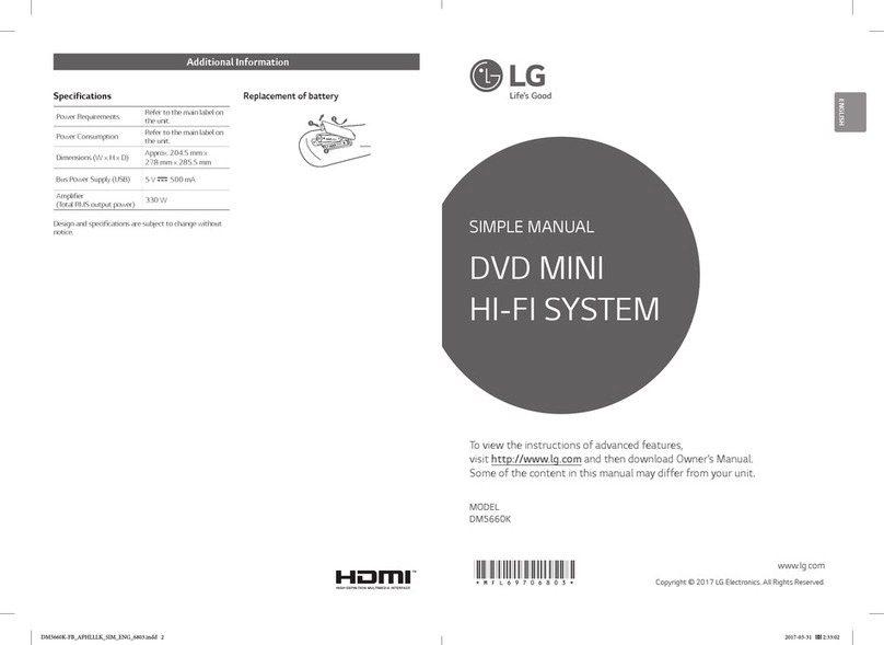 LG DM5660K Specification sheet