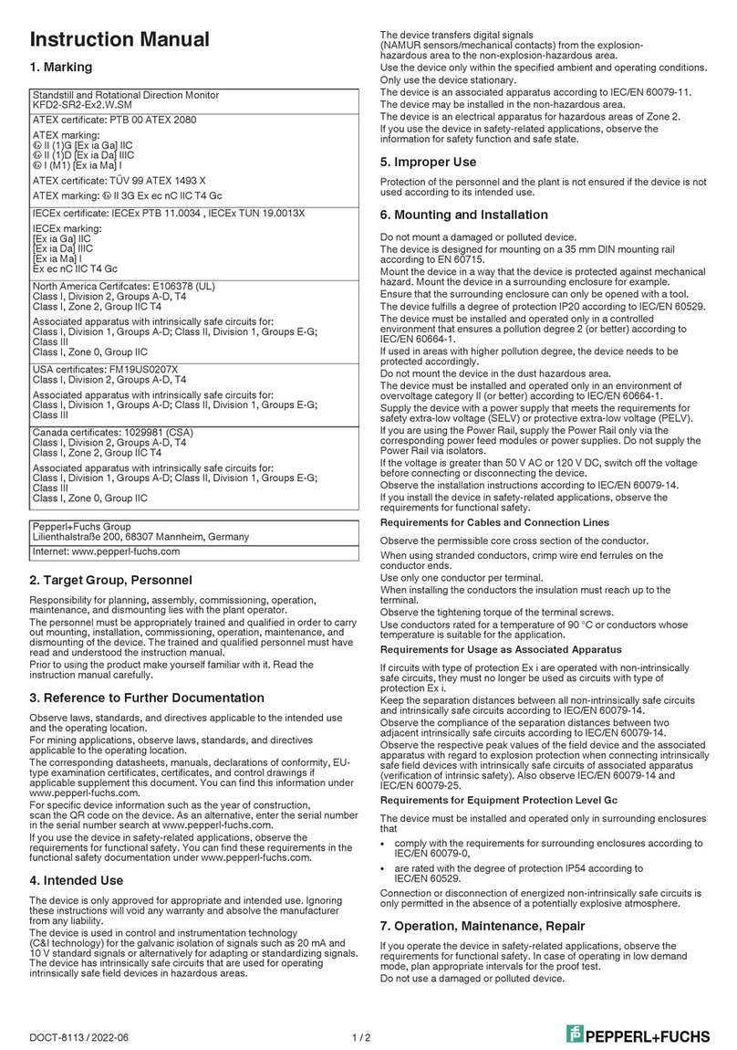 Pepperl+Fuchs KFD2-SR2-Ex2.W.SM User manual