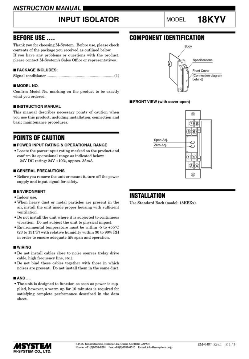 M-system 18KYV instruction manual