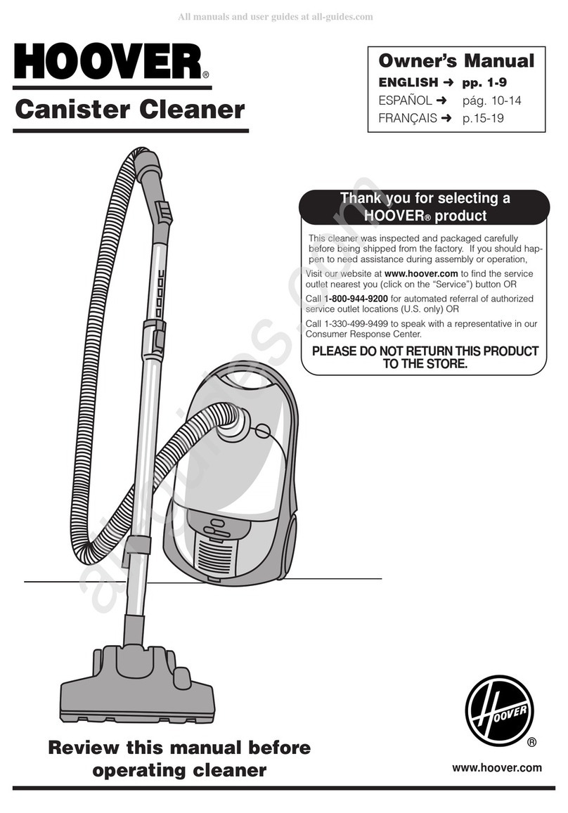 Hoover S3330 User manual