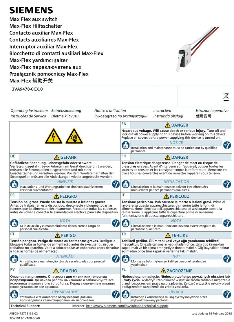 Siemens 3VA9478-0CX 0 Series operating instructions