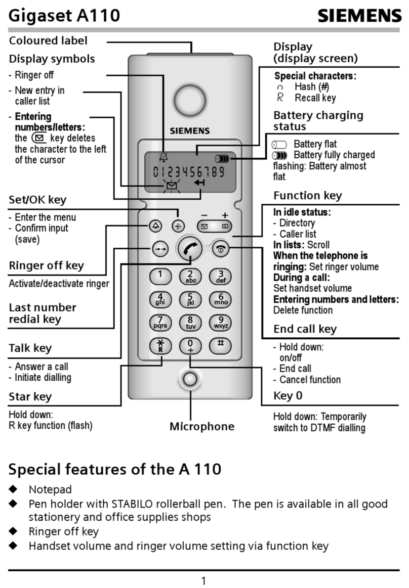 Siemens Gigaset A 110 manual
