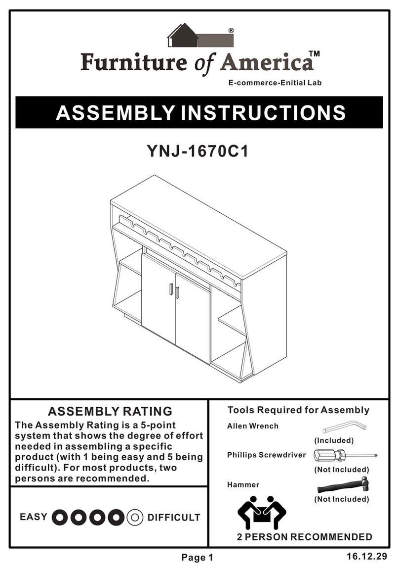 Furniture of America YNJ-1670C1 Assembly instructions Furniture of America YNJ-1670C1 Assembly instructions