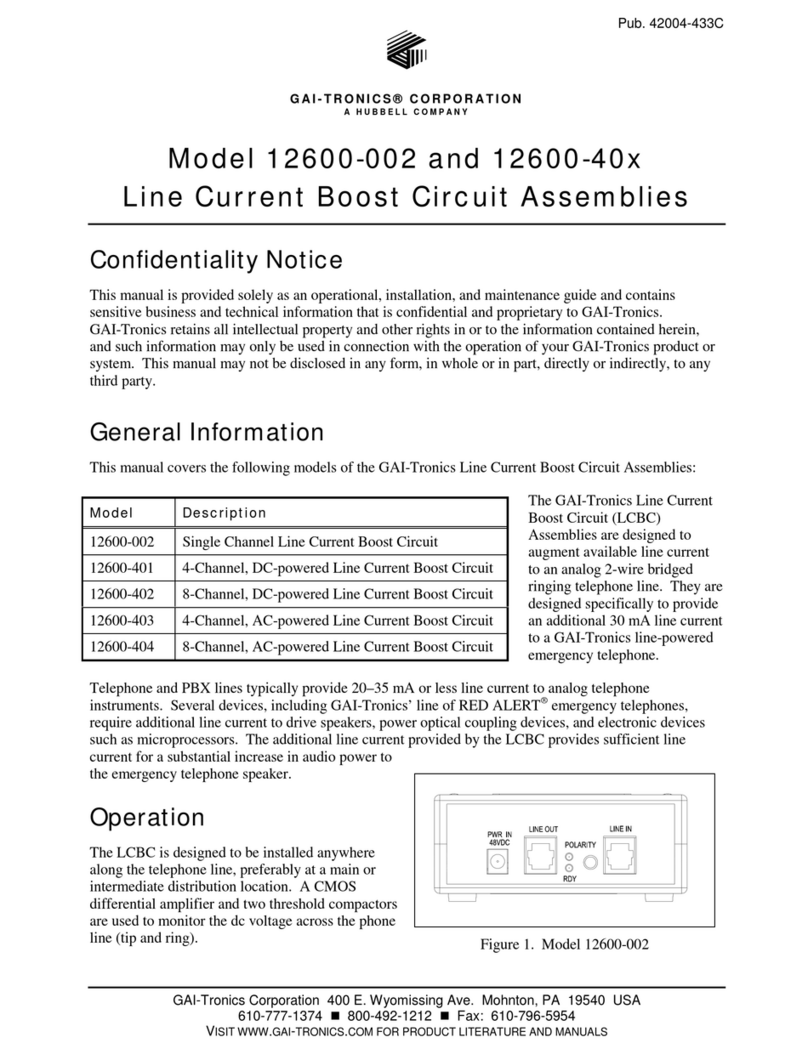 Hubbell GAI-TRONICS 12600-002 User manual