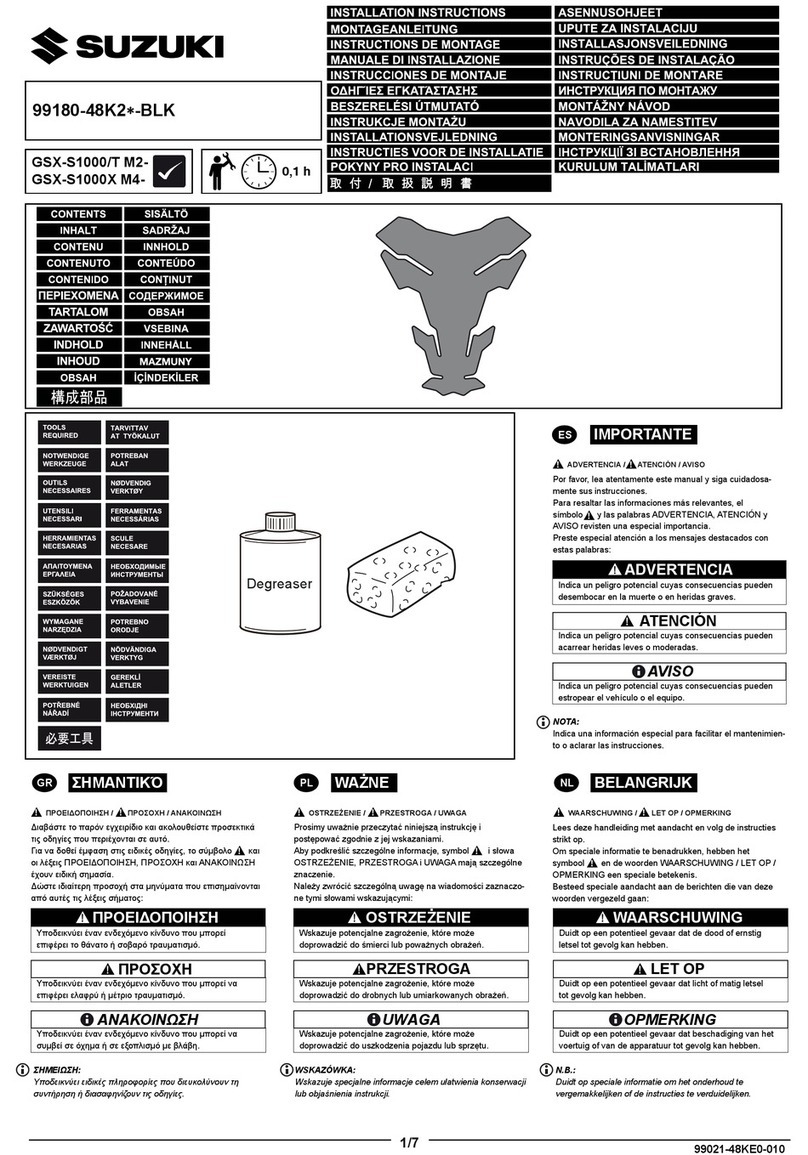 Suzuki 99180-48K2 BLK Series installation instructions