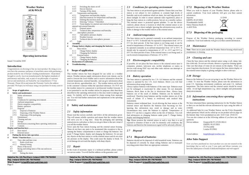 Ascot AUK-WS-32 operating instructions