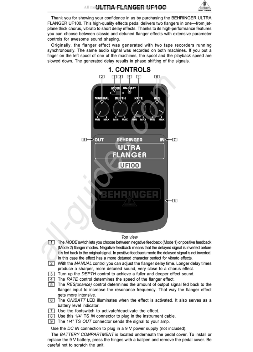 Behringer ULTRA FLANGER UF100 User manual
