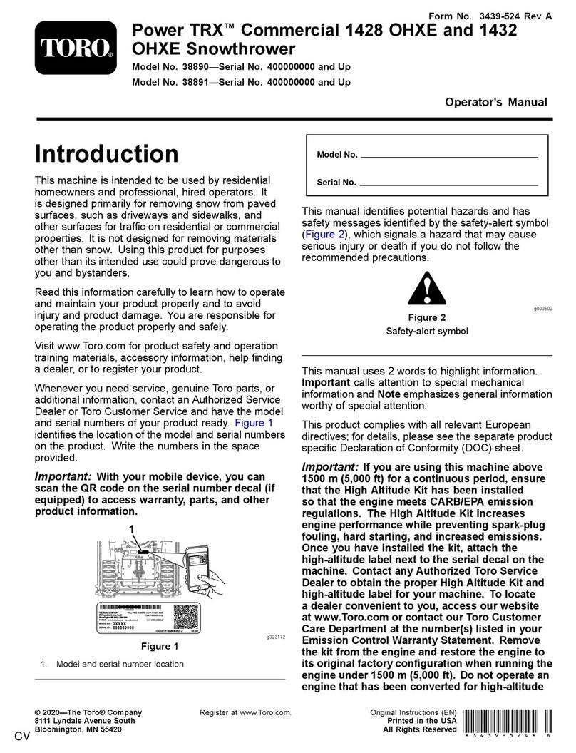 Toro Power TRX 1432 OHXE Operator's manual