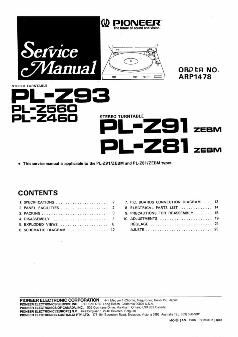 Pioneer PL-Z93 Service manual