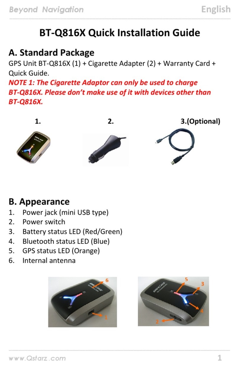 Qstarz BT Q816X Quick installation guide Qstarz BT Q816X Quick installation guide