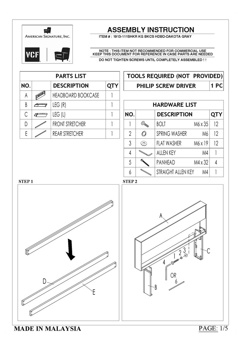 American Signature VCF 1913-111SHKR Assembly instruction