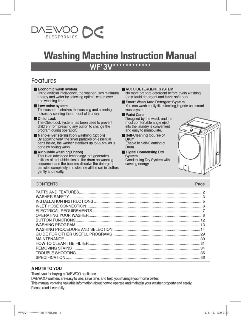 DAEWOO ELECTRONICS WF 3V Series instruction manual DAEWOO ELECTRONICS WF 3V Series instruction manual