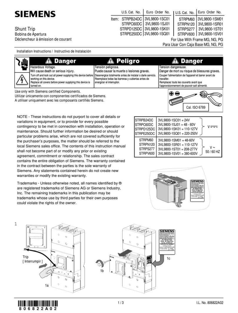 Siemens STRPB24DC installation instructions
