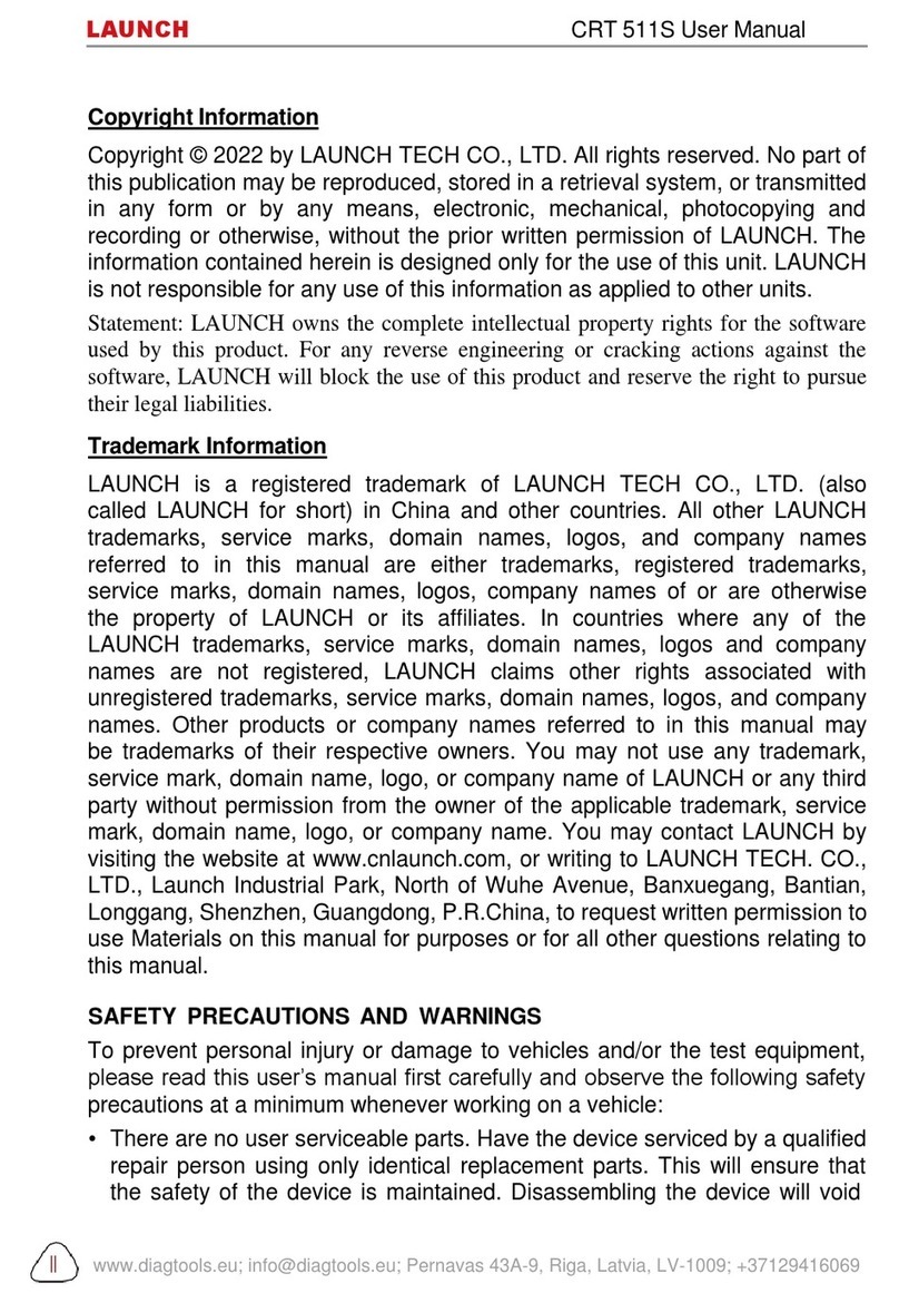 Launch CRT 511S User manual