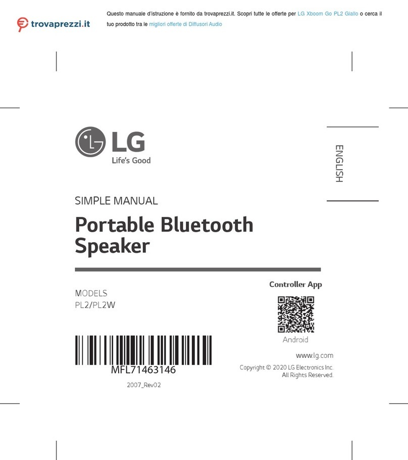 LG XBOOM Go PL2W Specification sheet