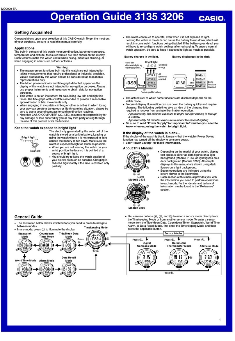 Casio Protrek PRG-130GC-3 User manual Casio Protrek PRG-130GC-3 User manual