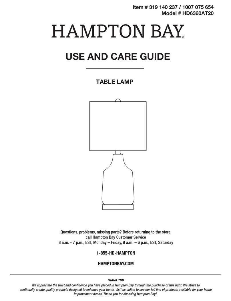 HAMPTON BAY HD6360AT20 Use and care guide