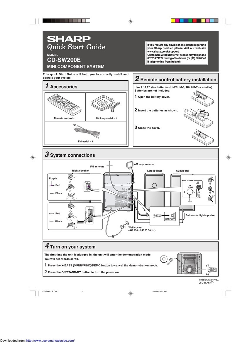 Sharp CD-SW200E quick start guide