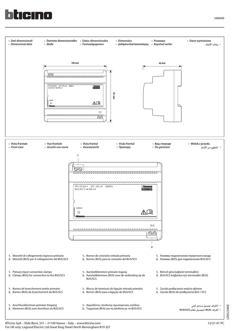 Bticino SCS 346040 manual