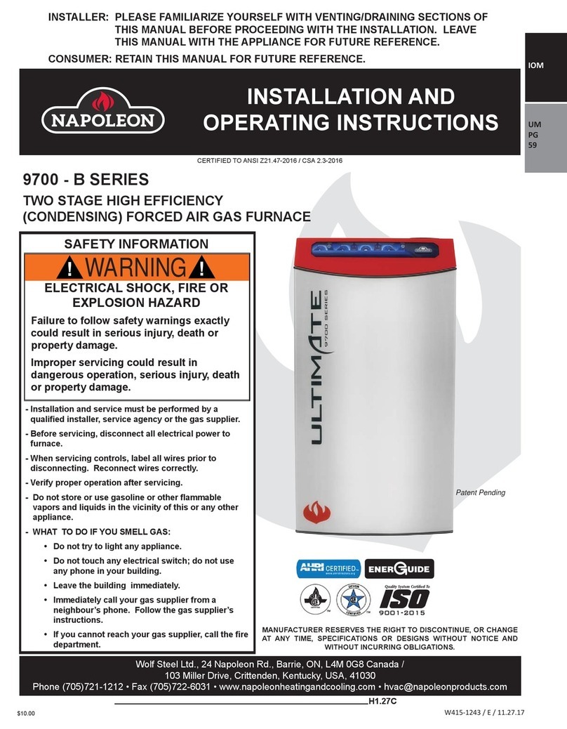 Napoleon ULTIMATE 9700 Series Installation and operating instructions