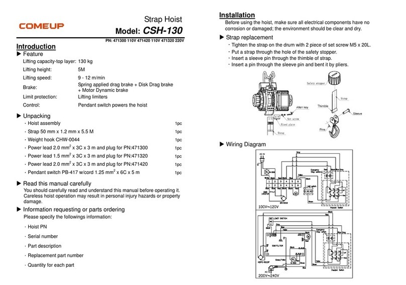 Comeup CSH-130 manual