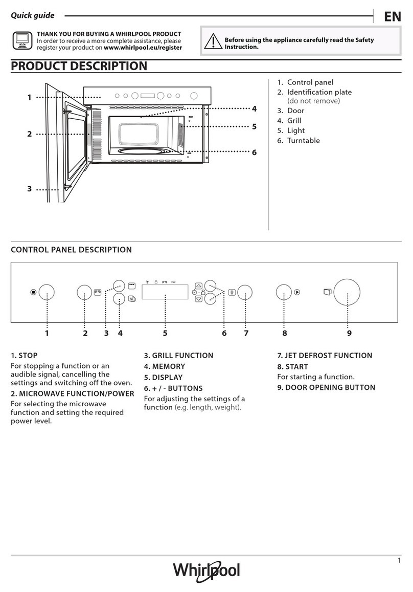 Whirlpool MBNA920B quick guide