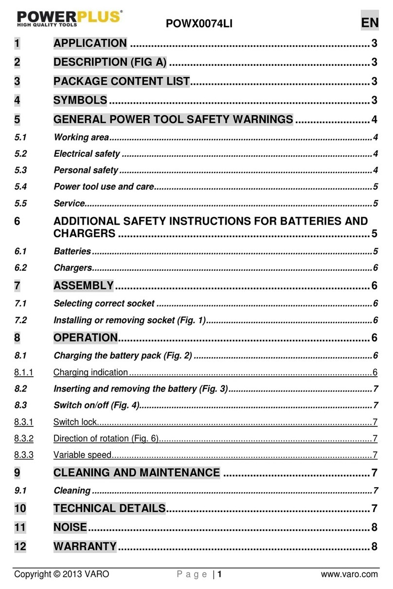 VARO Powerplus POWX0074LI manual