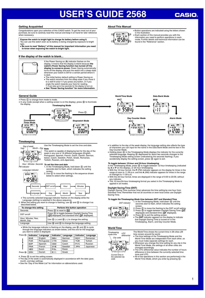 Casio Wave Ceptor DB-E30-1AV User manual Casio Wave Ceptor DB-E30-1AV User manual