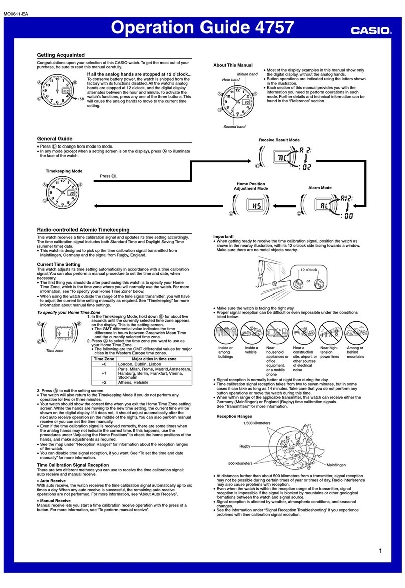 Casio Wave Ceptor WVQ-142E-7EV User manual