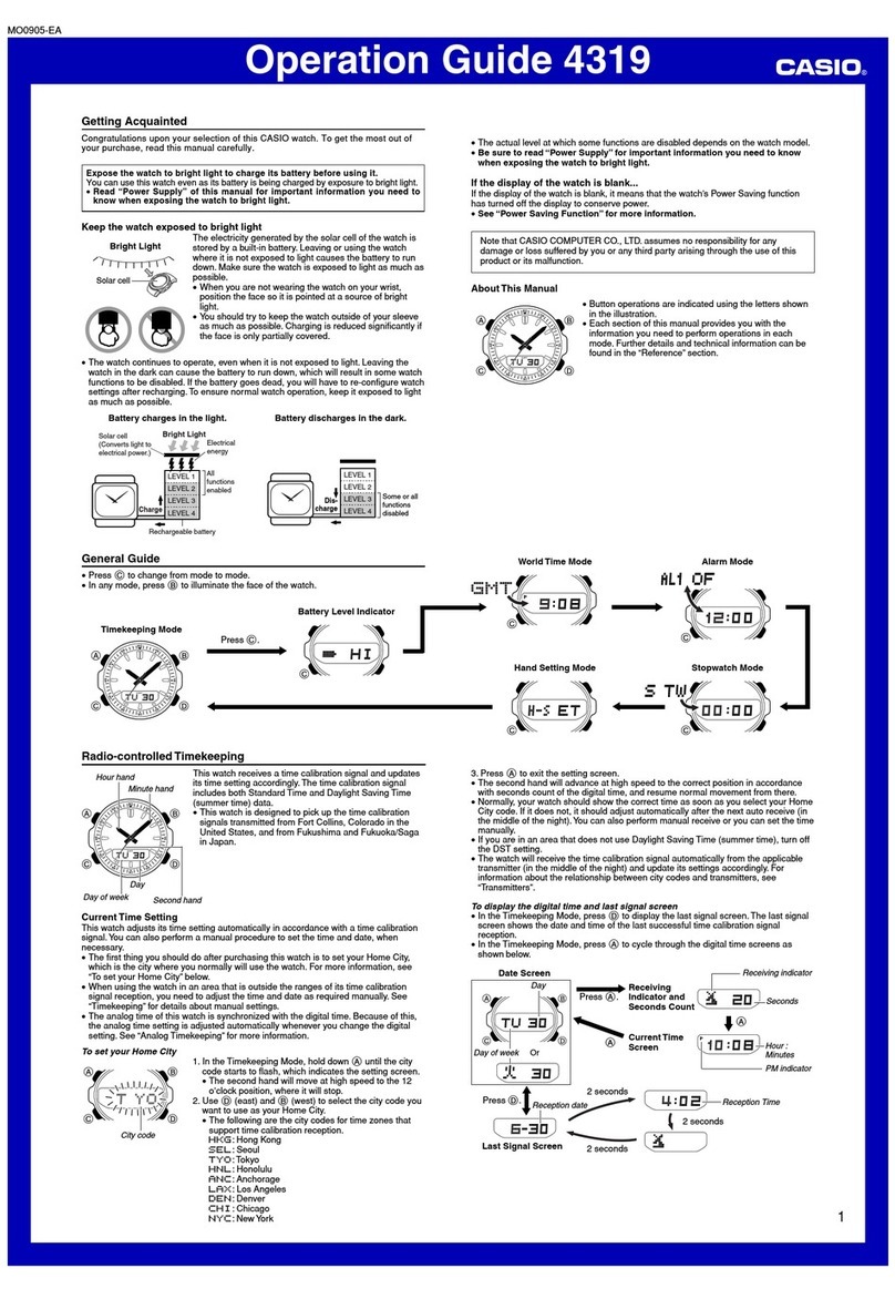 Casio Wave Ceptor WVA-320J-1E Operation guide