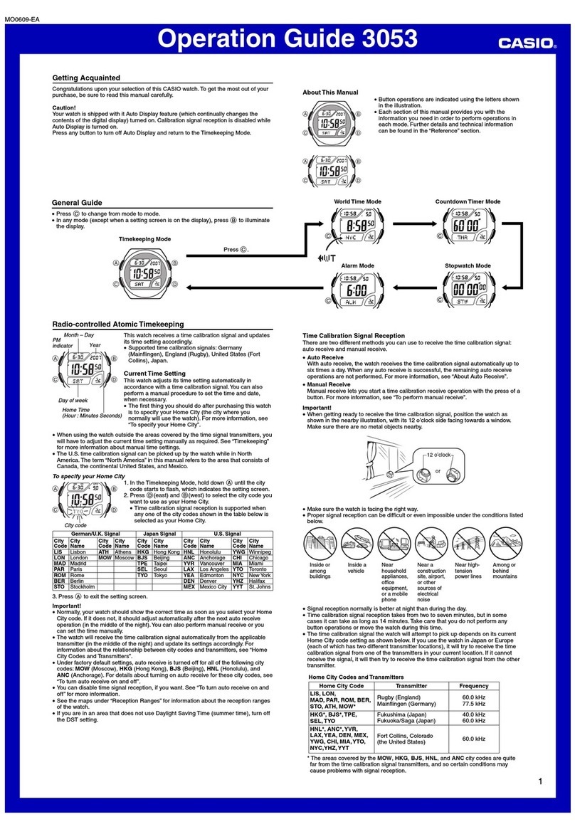 Casio Wave Ceptor WV-58U-1AV User manual Casio Wave Ceptor WV-58U-1AV User manual