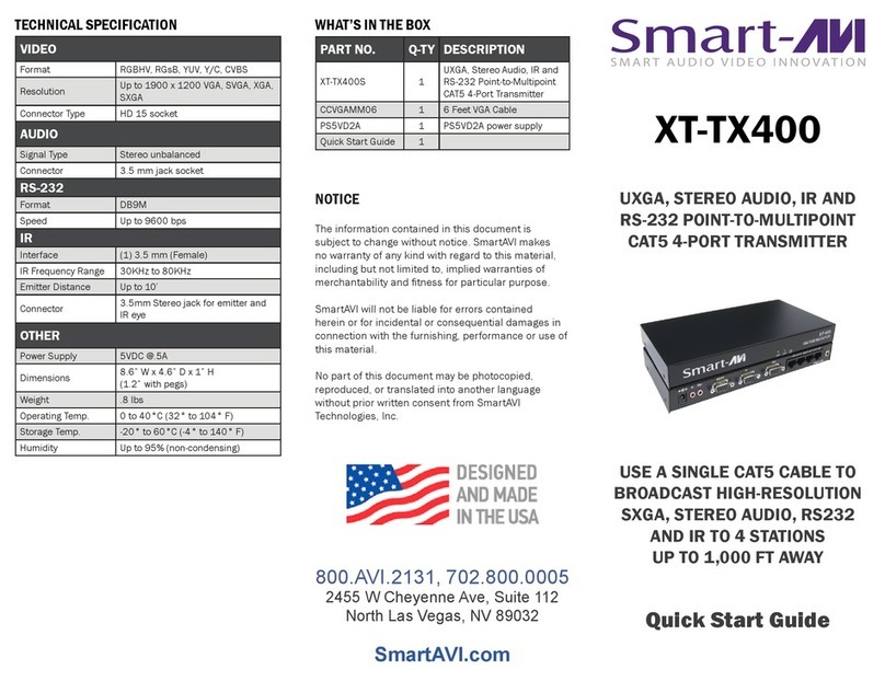 SMART-AVI XT-TX400 quick start guide