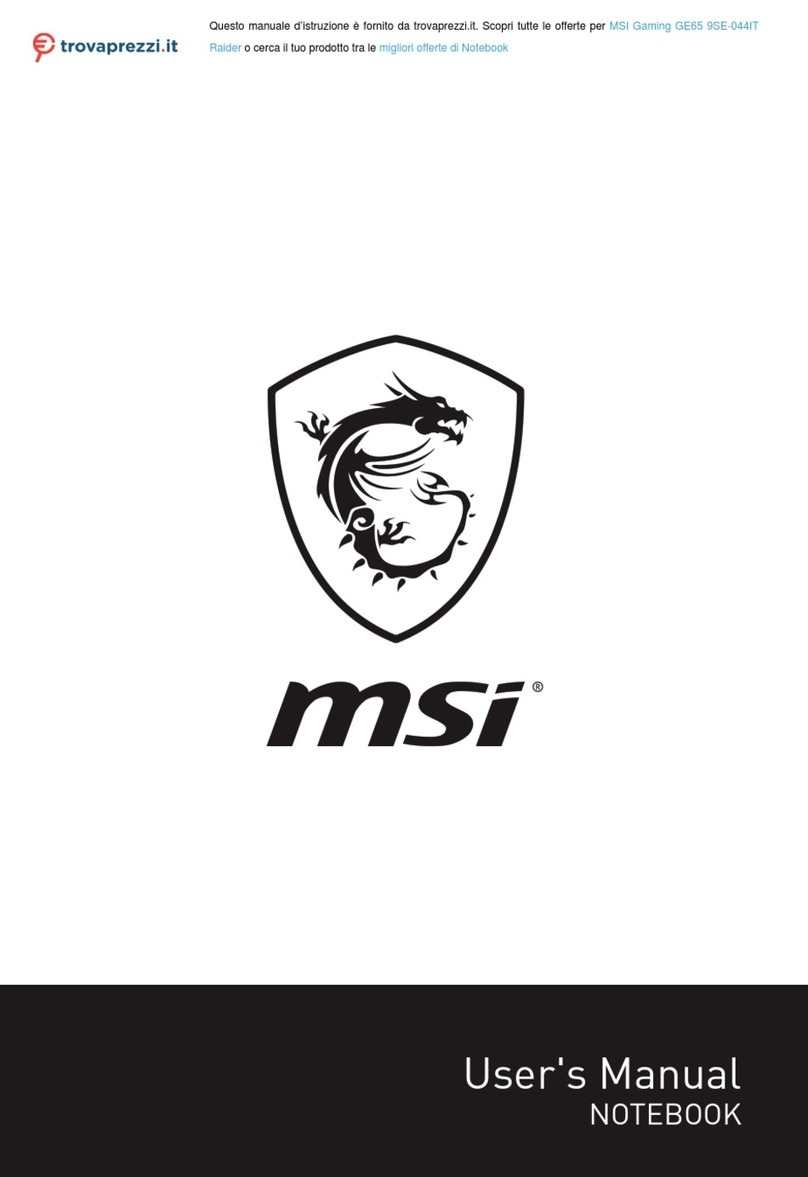 MSI GE65 9SE-044IT Raider User manual