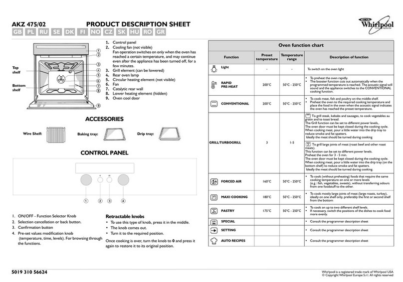 Whirlpool AKZ 475/02 Product description sheet