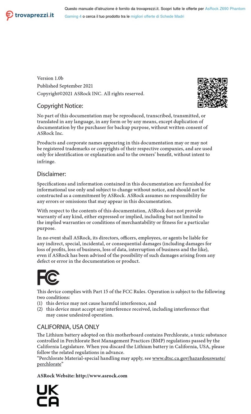 ASROCK Z690 Phantom Gaming 4 User manual
