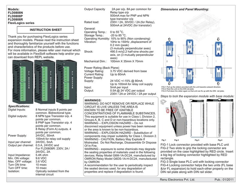 Renu Electronics FlexiLogics series instruction sheet
