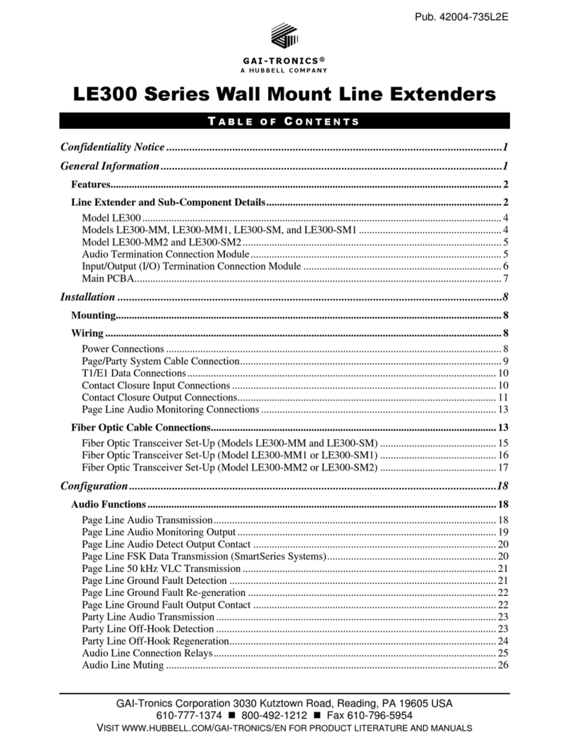 Hubbell GAI-TRONICS LE300 Series manual