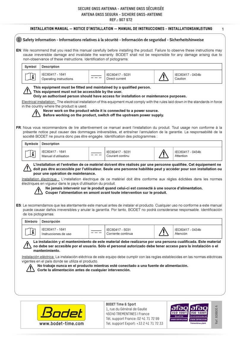 Bodet 907 972 installation manual