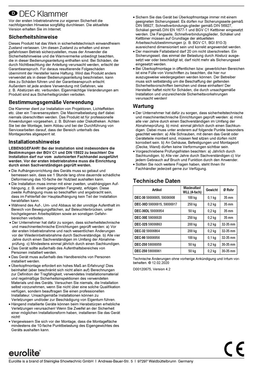 EuroLite DEC-30 quick start guide