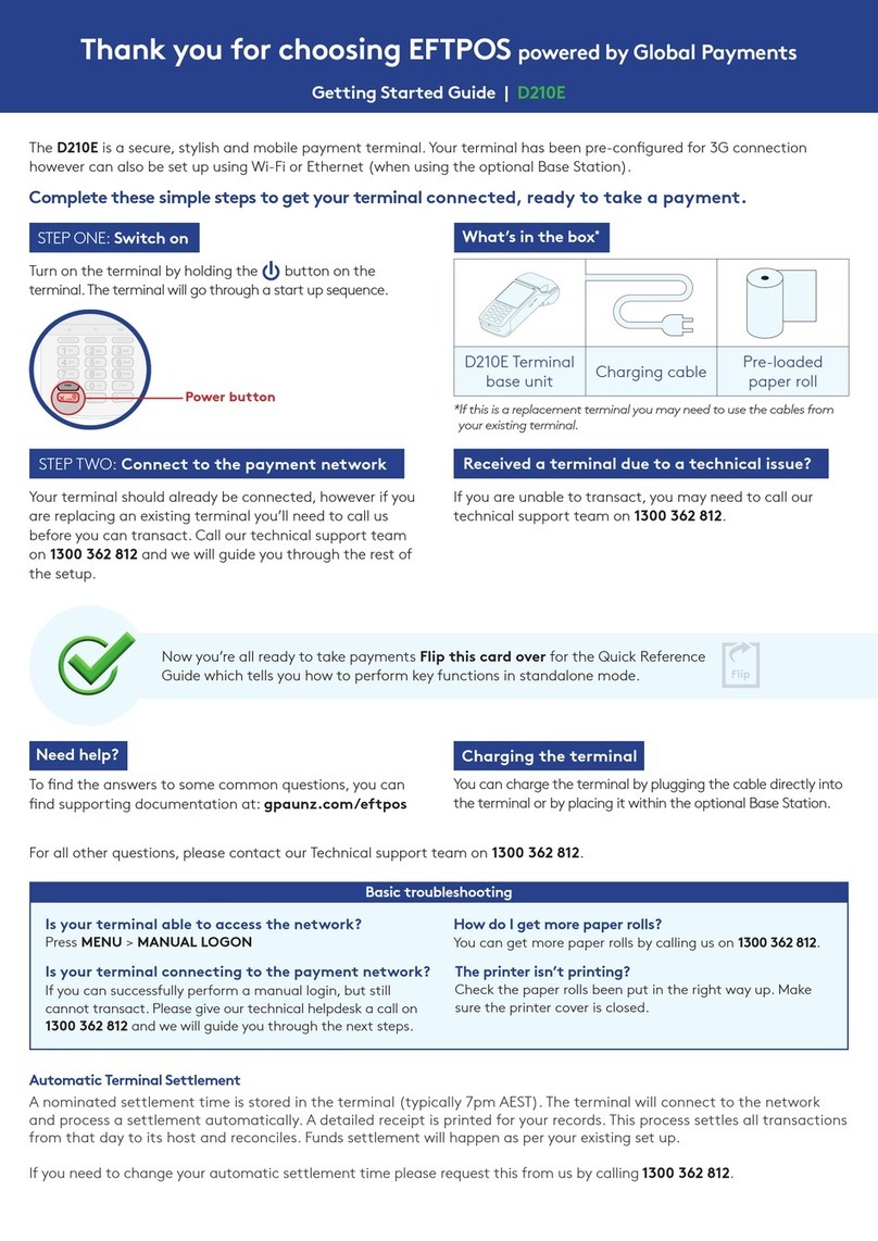 EFTPOS D210E User manual