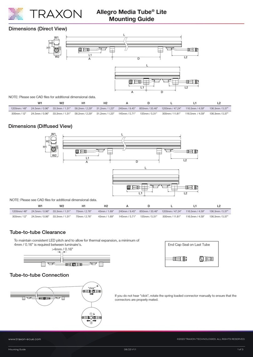Traxon Allegro Media Tube Lite Installation instructions manual