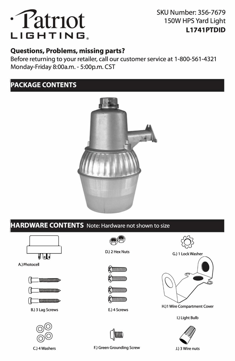 Patriot Lighting 356-7679 instruction manual