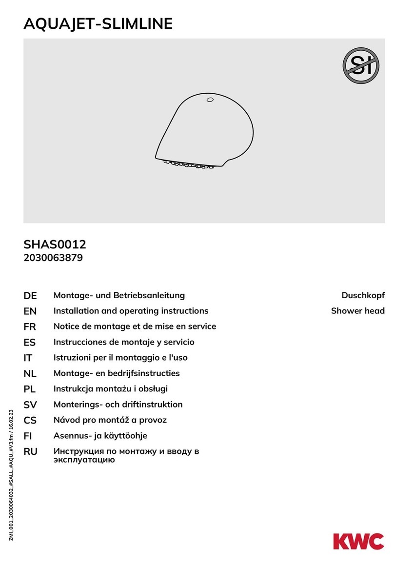 KWC AQUAJET-Slimline SHAS0012 Installation and operating instructions