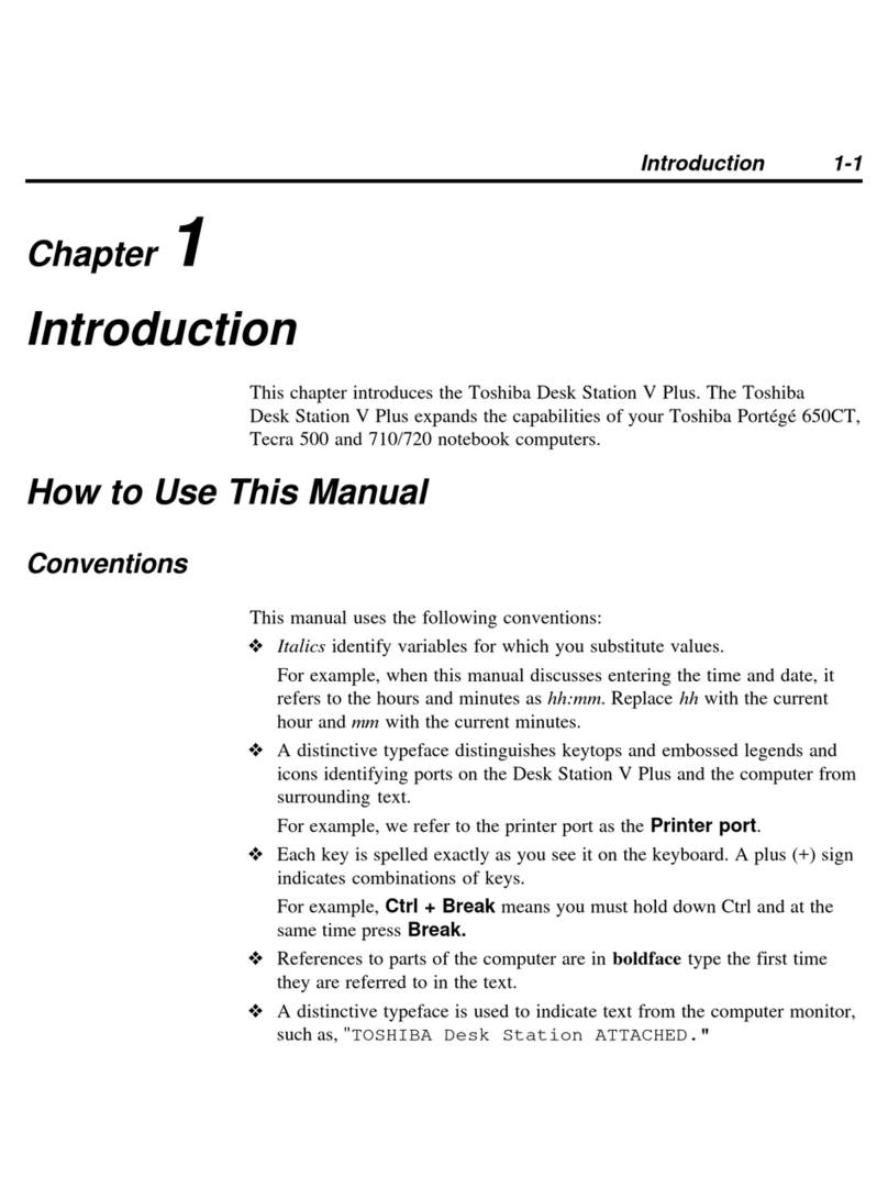 Toshiba Desk Station V Plus User manual