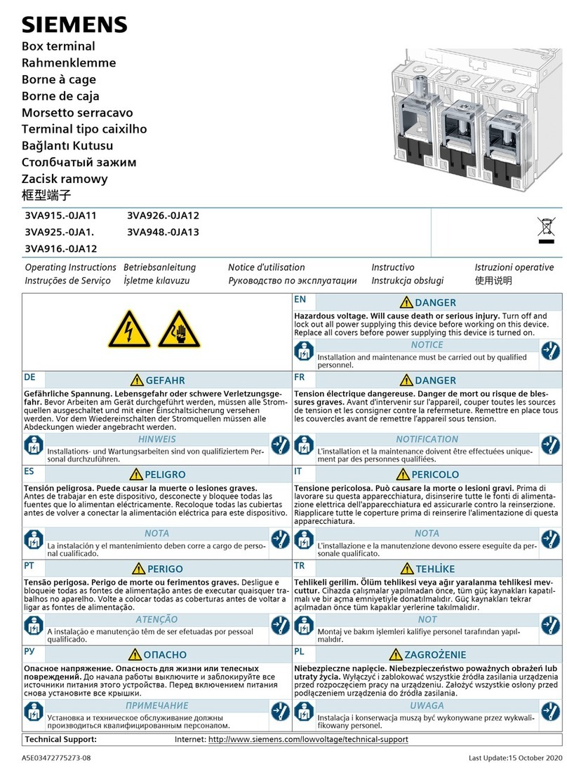 Siemens 3VA915 0JA11 Series operating instructions